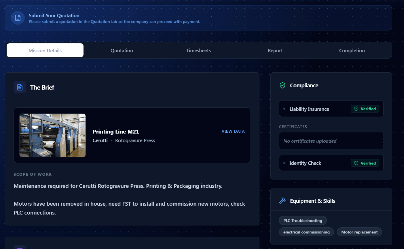 Mission brief created