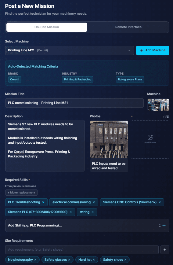 Post a mission on FindFST